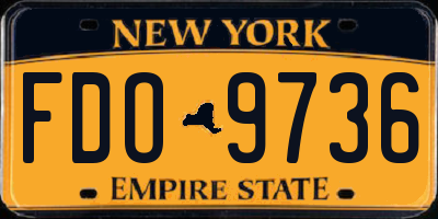 NY license plate FDO9736