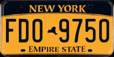 NY license plate FDO9750