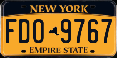 NY license plate FDO9767