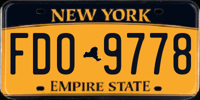 NY license plate FDO9778