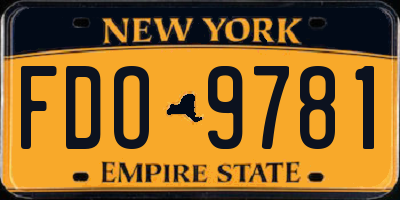 NY license plate FDO9781