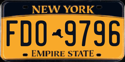 NY license plate FDO9796