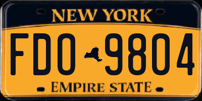 NY license plate FDO9804