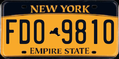 NY license plate FDO9810