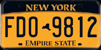 NY license plate FDO9812