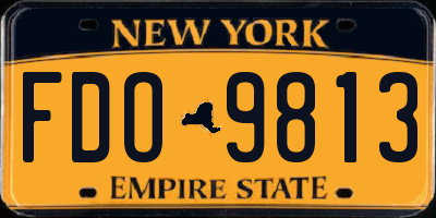 NY license plate FDO9813