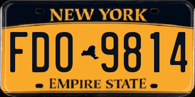 NY license plate FDO9814