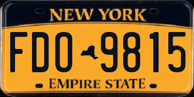NY license plate FDO9815
