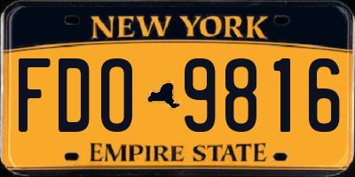 NY license plate FDO9816