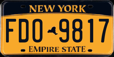 NY license plate FDO9817