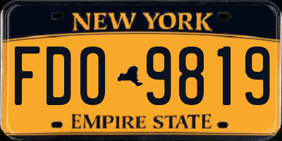 NY license plate FDO9819
