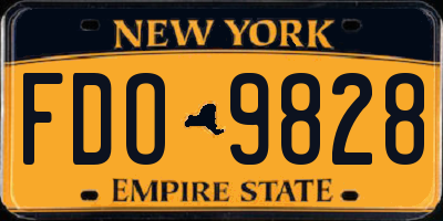 NY license plate FDO9828