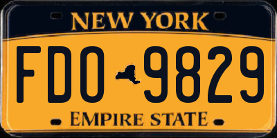 NY license plate FDO9829