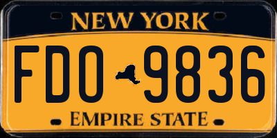 NY license plate FDO9836