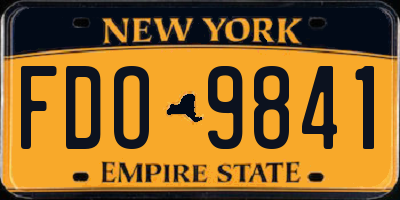 NY license plate FDO9841