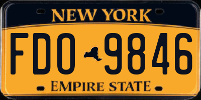 NY license plate FDO9846