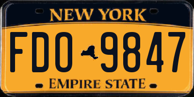 NY license plate FDO9847