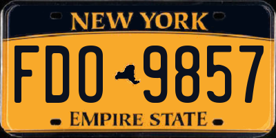 NY license plate FDO9857