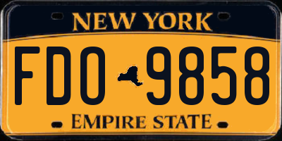 NY license plate FDO9858