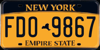 NY license plate FDO9867