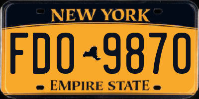 NY license plate FDO9870