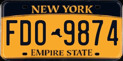 NY license plate FDO9874