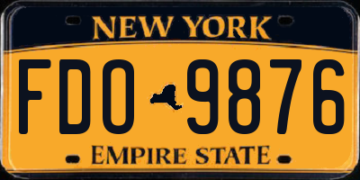 NY license plate FDO9876