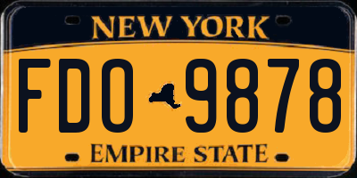 NY license plate FDO9878