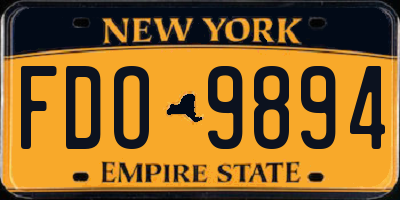 NY license plate FDO9894