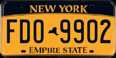 NY license plate FDO9902