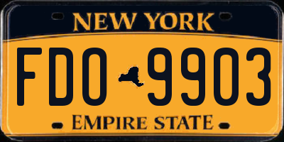 NY license plate FDO9903