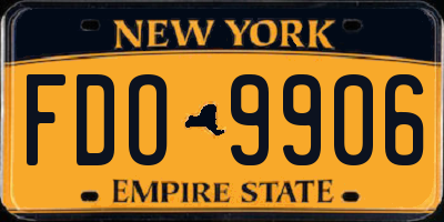 NY license plate FDO9906