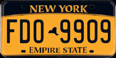 NY license plate FDO9909
