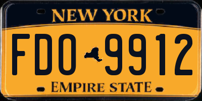 NY license plate FDO9912