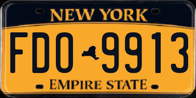NY license plate FDO9913