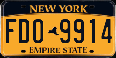 NY license plate FDO9914