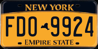 NY license plate FDO9924