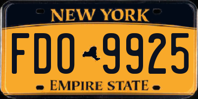 NY license plate FDO9925