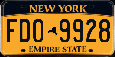 NY license plate FDO9928