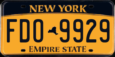 NY license plate FDO9929