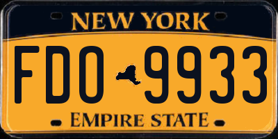 NY license plate FDO9933