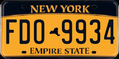 NY license plate FDO9934