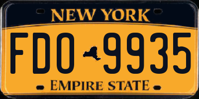 NY license plate FDO9935