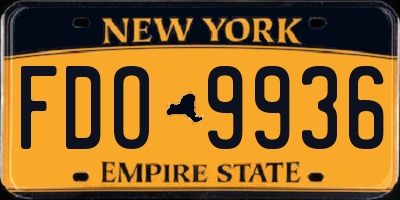 NY license plate FDO9936