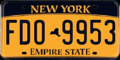 NY license plate FDO9953