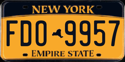 NY license plate FDO9957