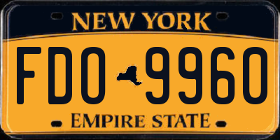 NY license plate FDO9960