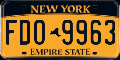 NY license plate FDO9963