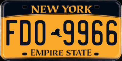 NY license plate FDO9966