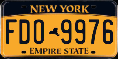 NY license plate FDO9976
